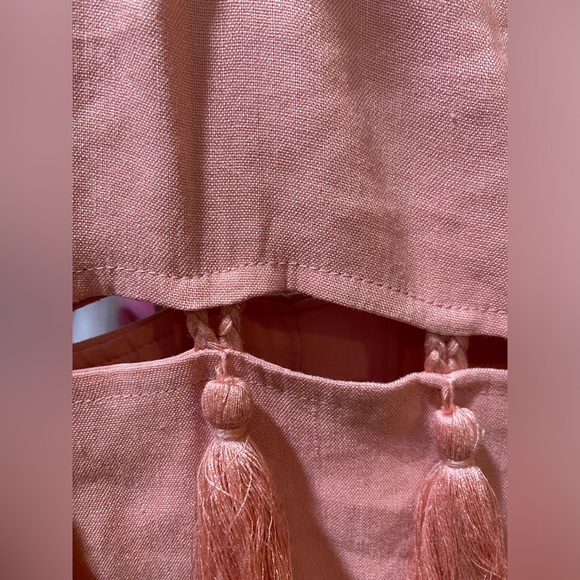 Antonio Melani 12, 14Pink Nat Note Cici Tassel Linen Maxi Dress Sleeveless NWT - Picture 12 of 16